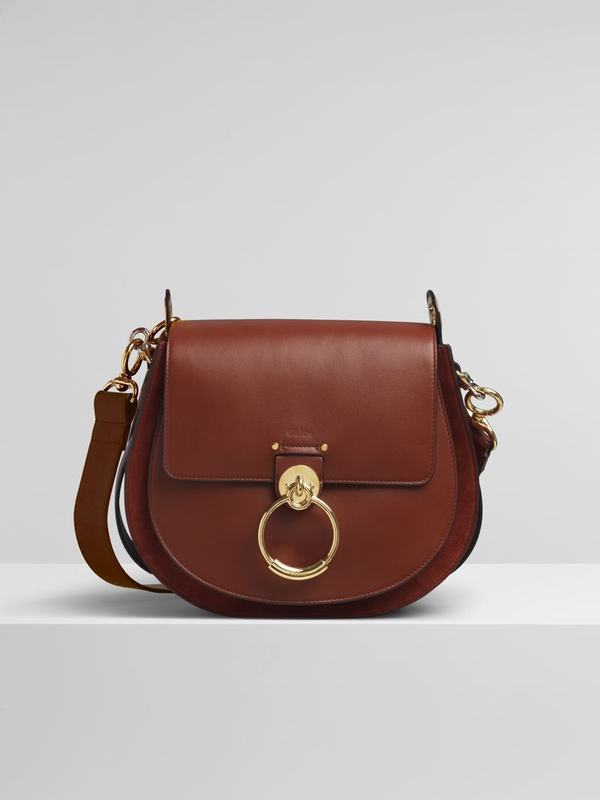 Chloé Bolsos Mujer Tess Marrones Suede Cowhide IXRH16824